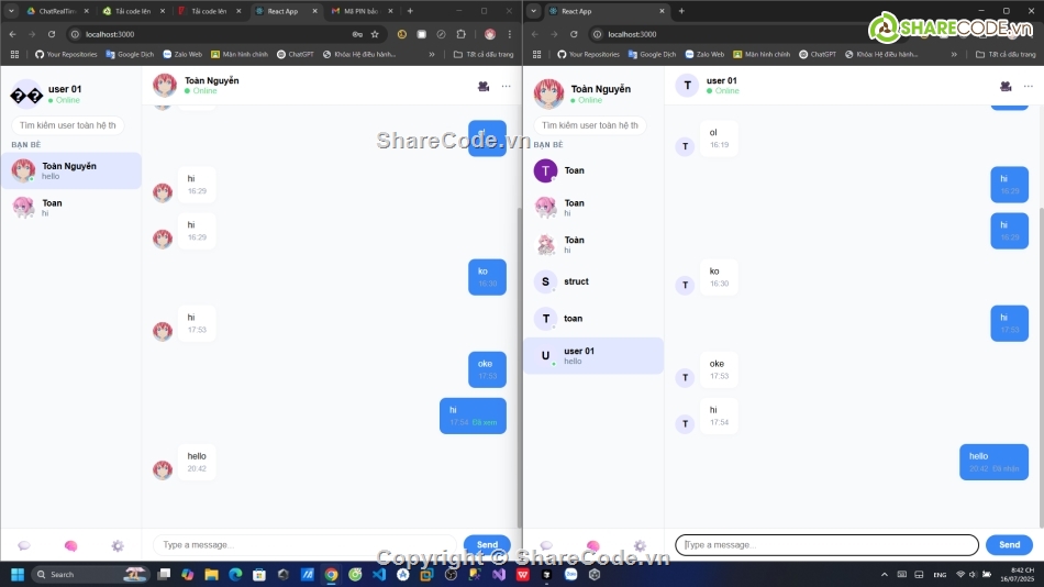 chat,call,realtime,website,nodejs,reactjs